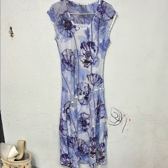 Komarov Blue and Purple Floral Maxi Dress 
New - Picture 1 of 4
